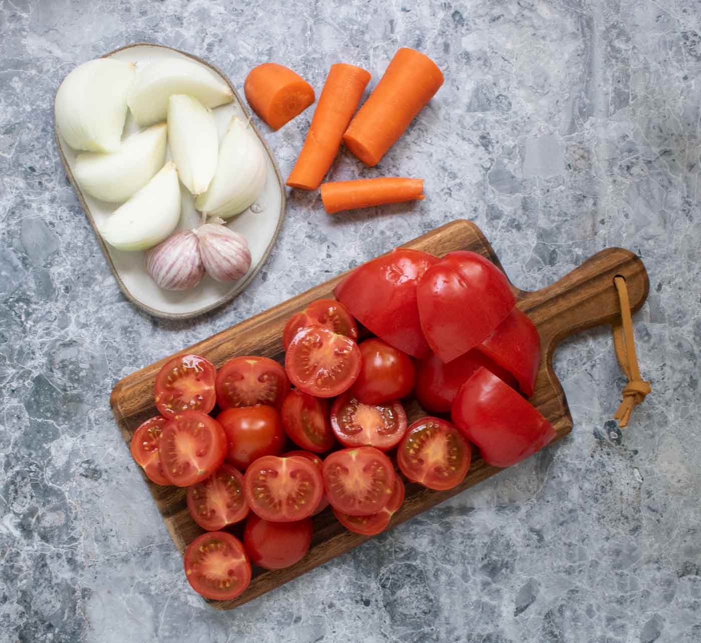 Ingredients for the soup.