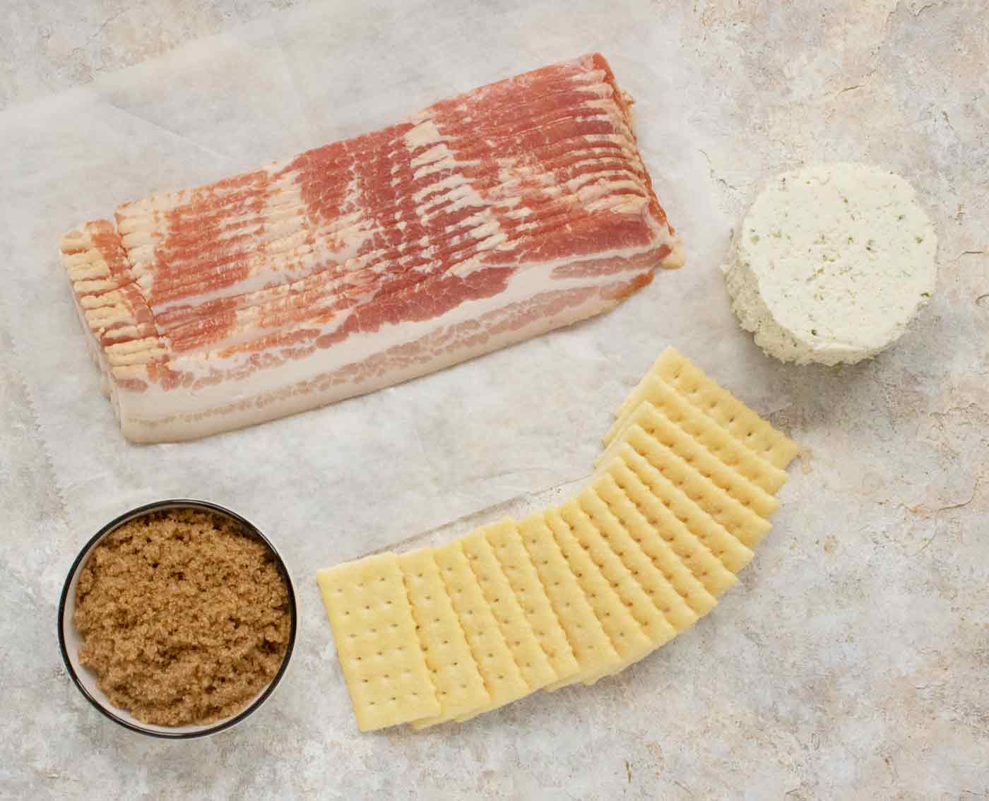 Ingredients for making Bacon Crackers