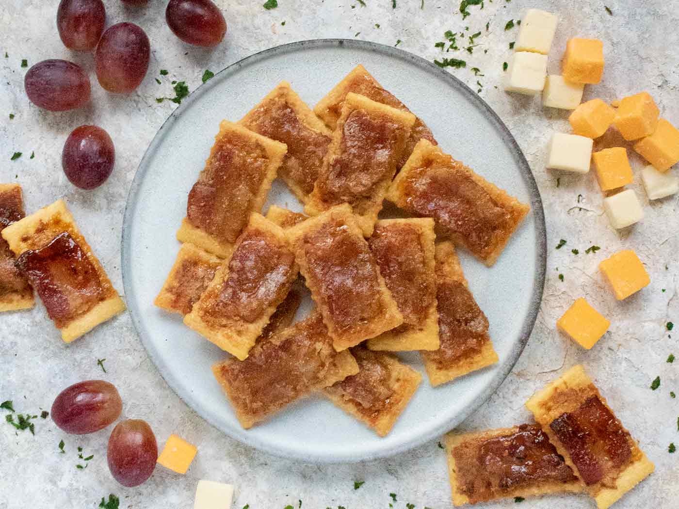 A plate of Bacon Crackers.