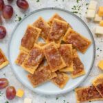 Bacon Crackers arranged on a plate, ready to serve.