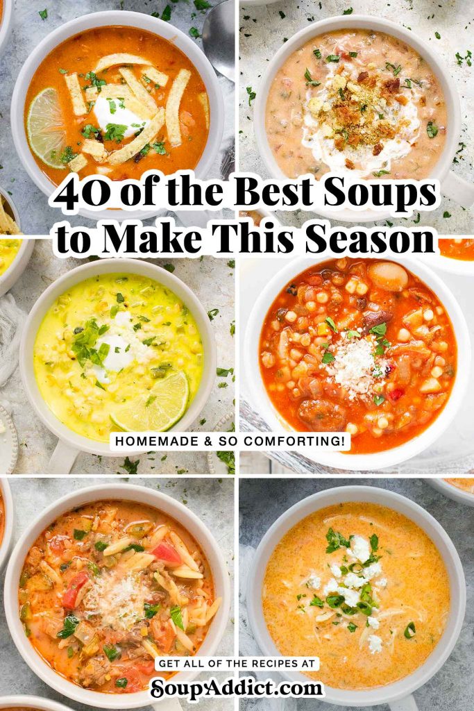 Six bowls of soup.