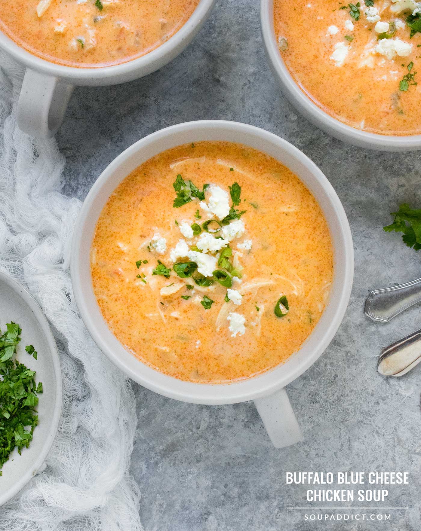Buffalo Blue Cheese Chicken Soup - Recipe at SoupAddict.com
