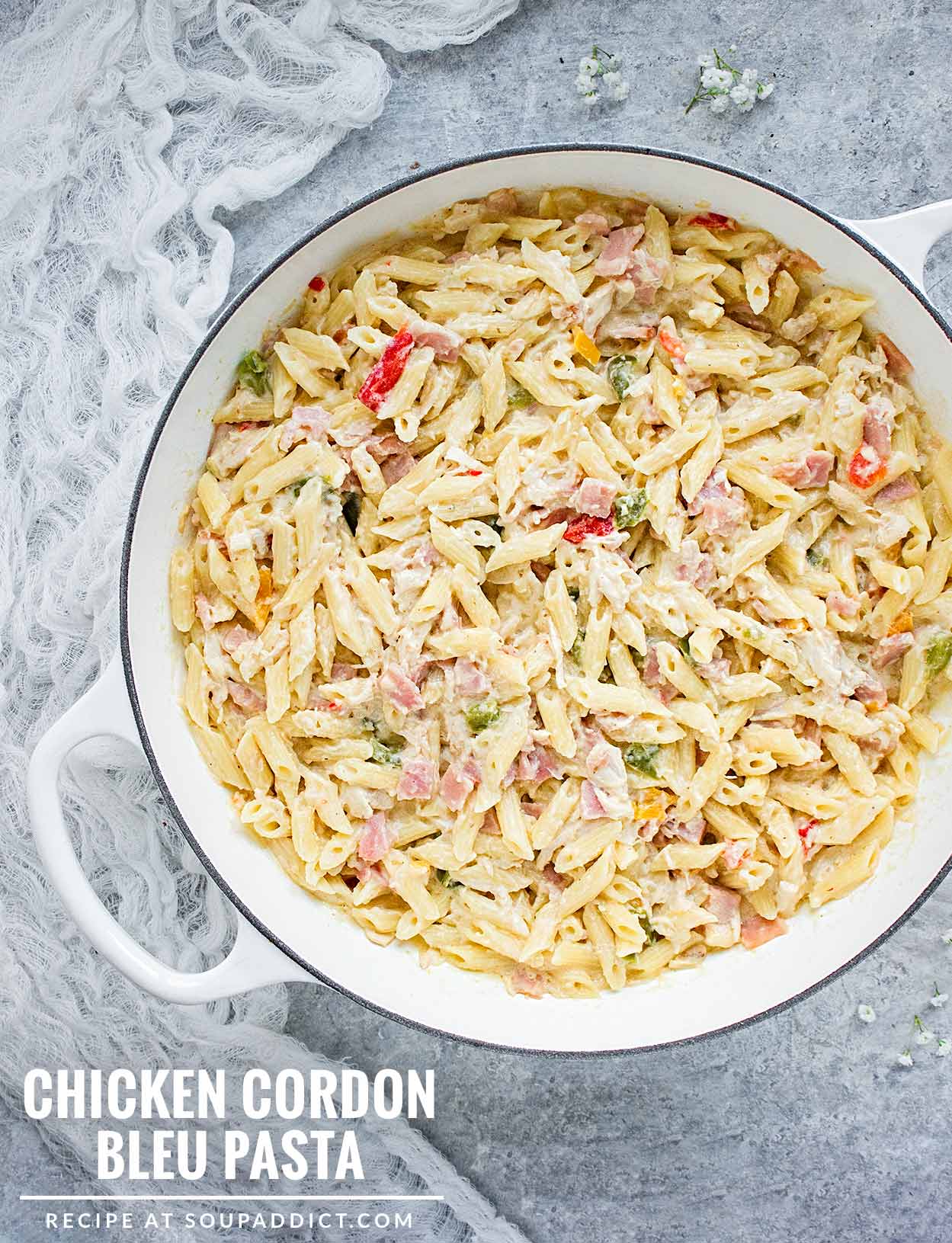 Chicken Cordon Bleu Pasta - Recipe at SoupAddict.com