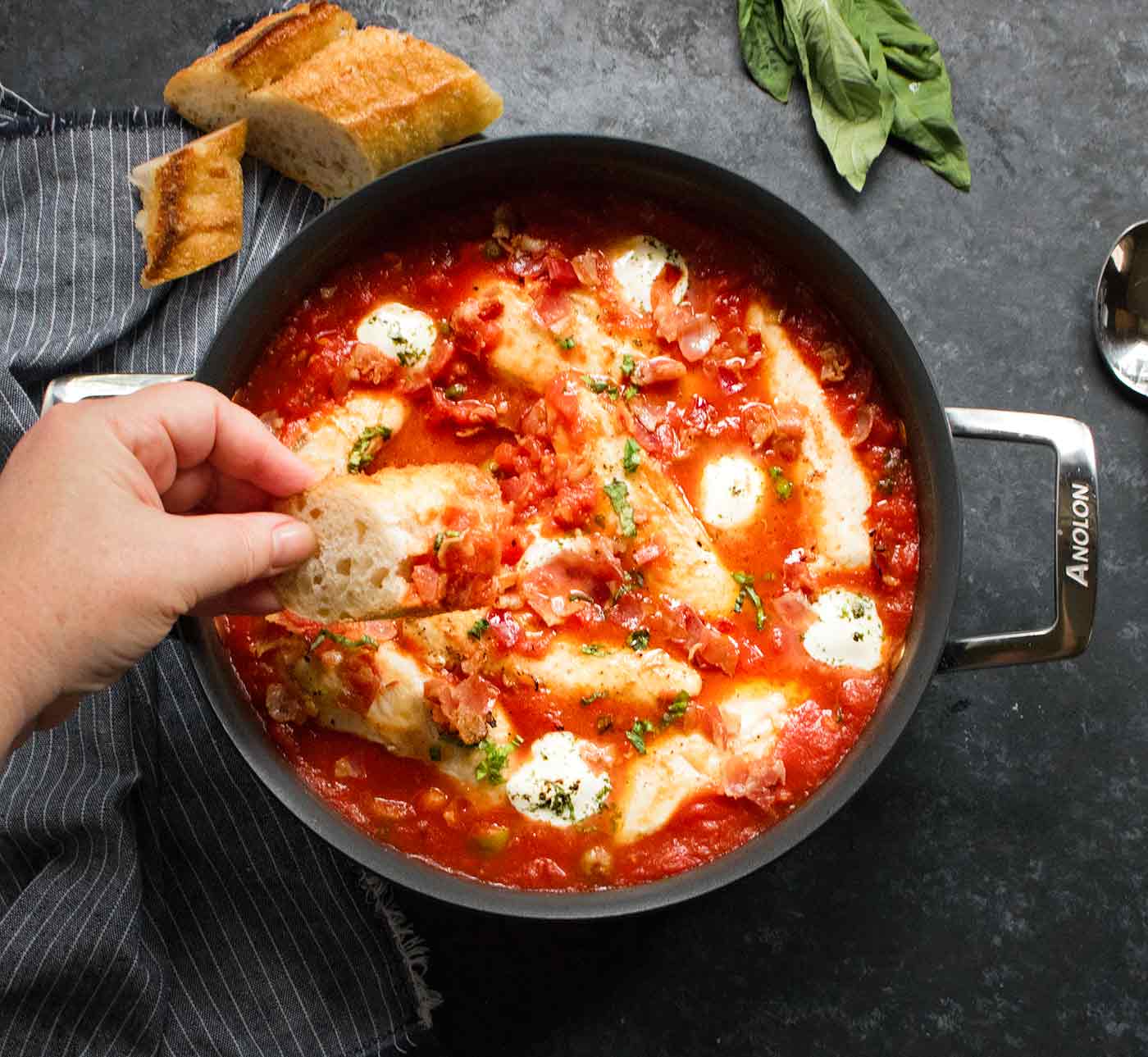 Serve Pizza Chicken with bread to soak up the yummy sauce