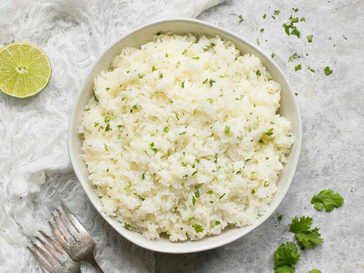 Cilantro Lime Rice in a bowl.