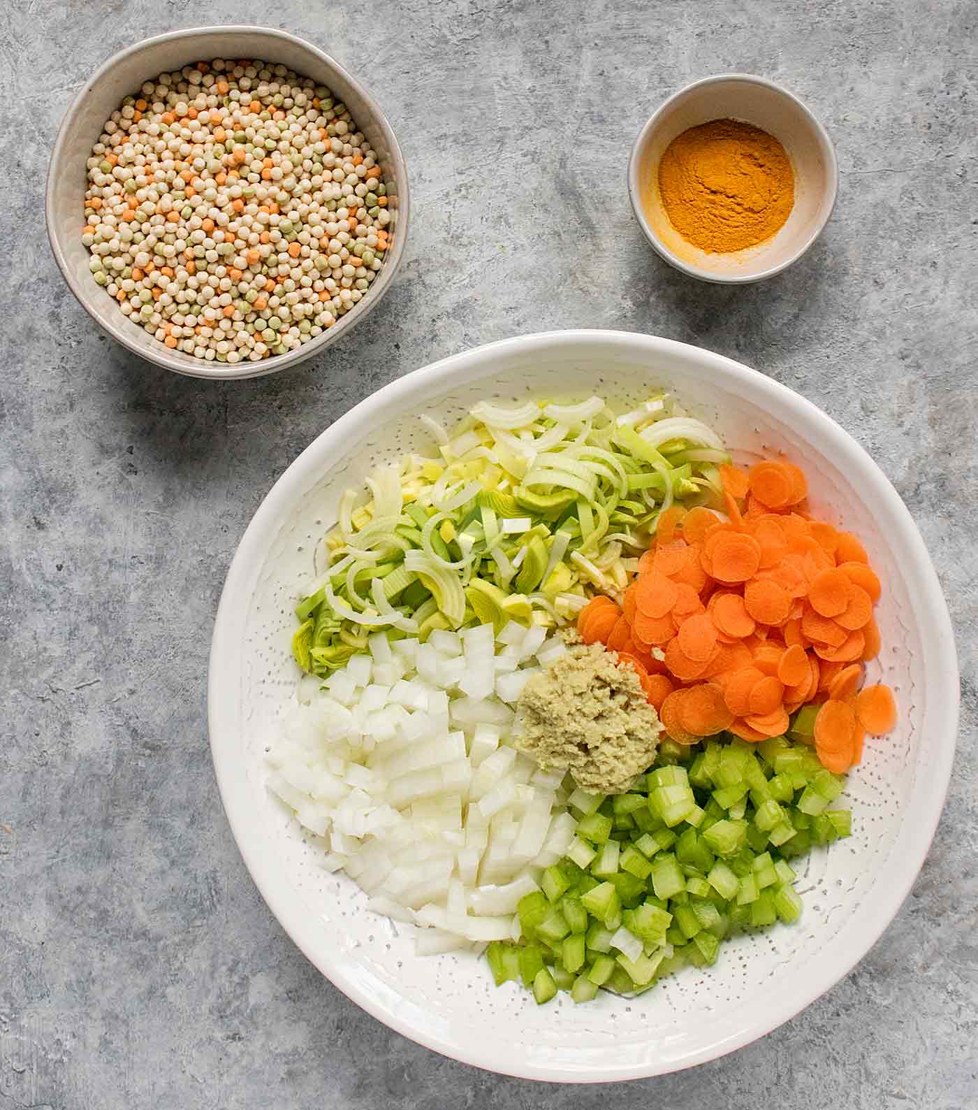 Ingredients for couscous chicken soup