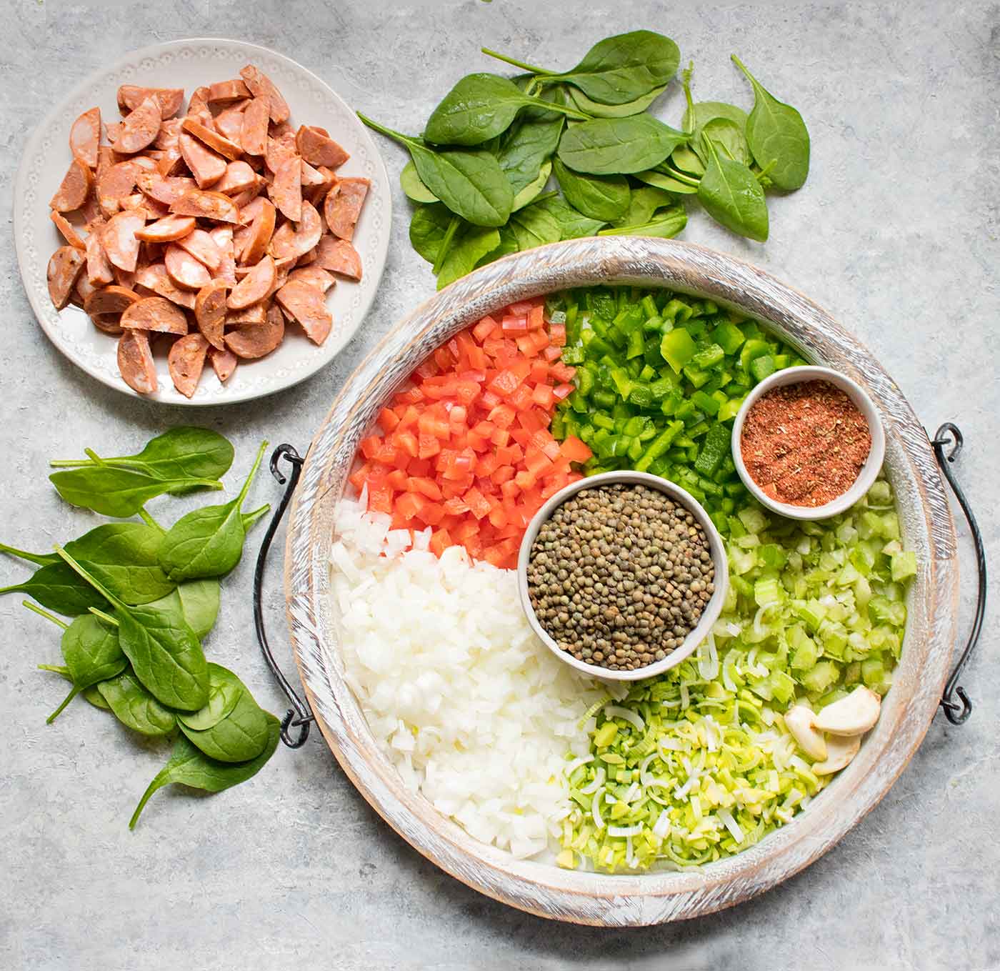 Ingredients for Creole Lentil Soup
