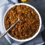 Curried Lentil Stew - with just seven ingredients you probably already have in your pantry, the best and easiest lentil stew is just 30 minutes away. Make-ahead awesome, simple, and satisfying. Recipe at SoupAddict.com