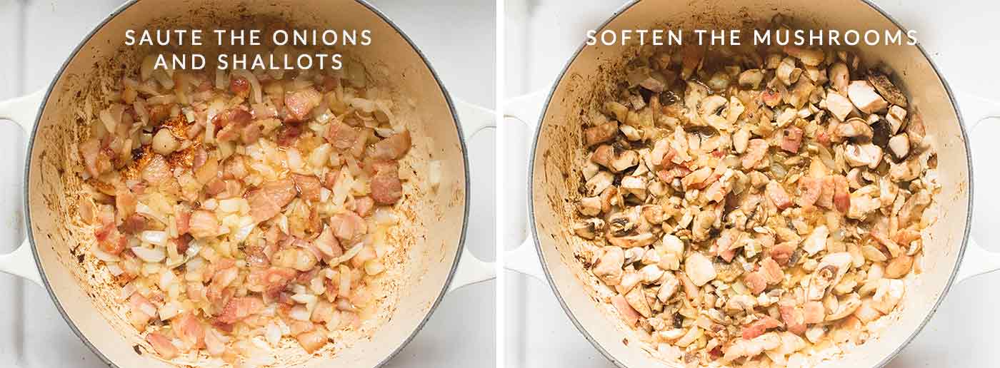 Steps 3 and 4 for making dijon beef stew