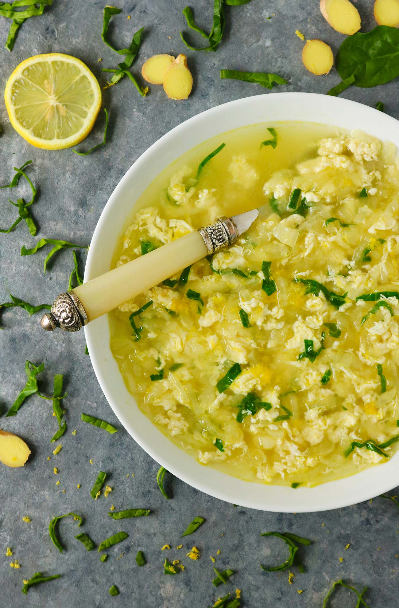 Flu-recovery Onion and Shredded Egg Soup from SoupAddict.com
