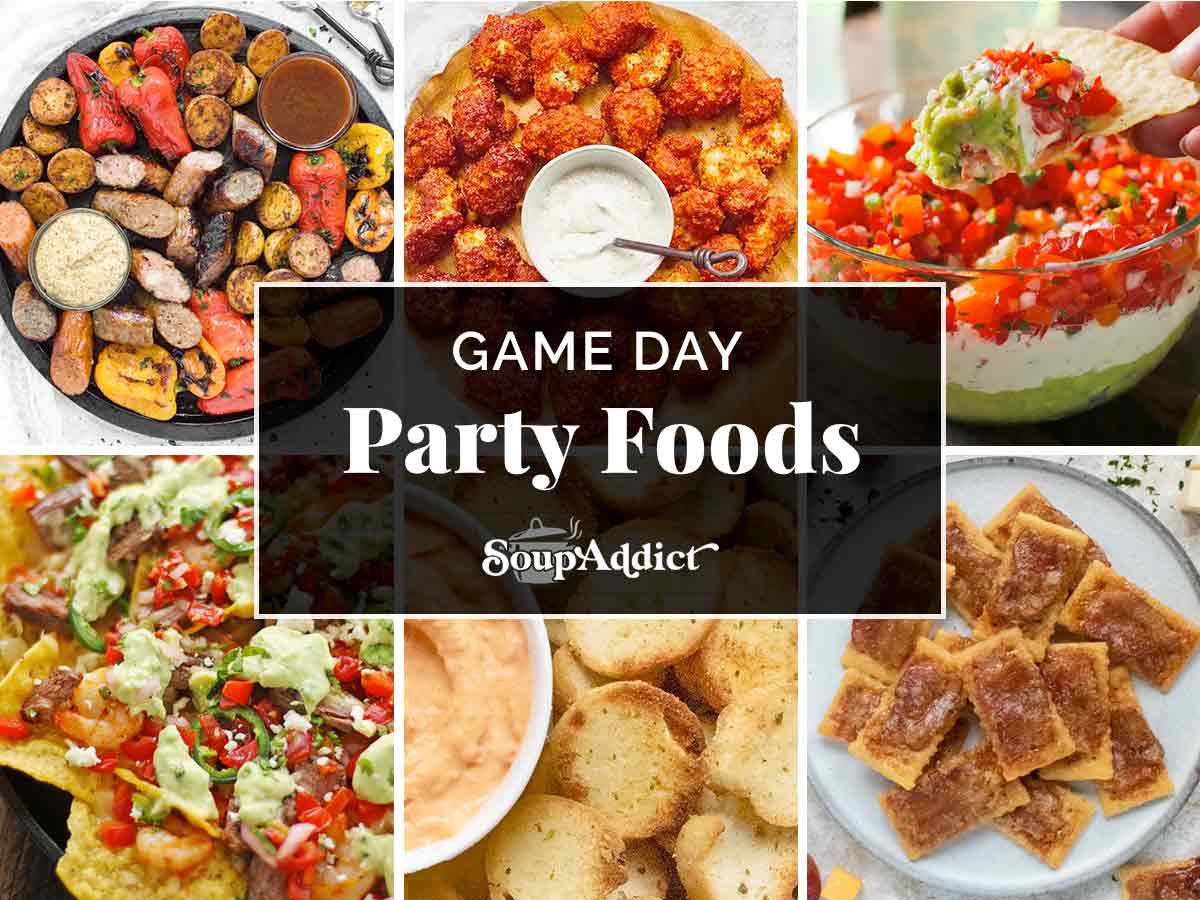 A collage of Game Day Party Foods recipes.