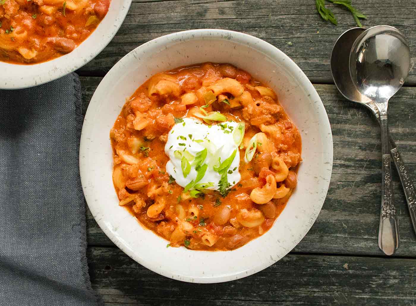Instant Pot Chili Mac with Turkey in a bowl