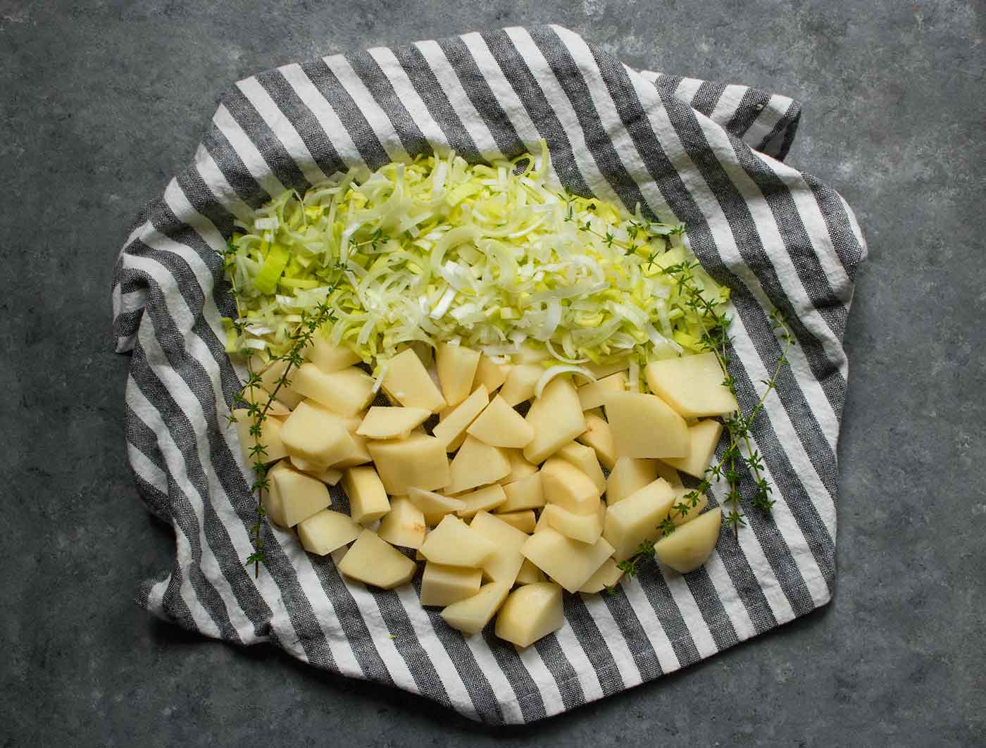 Leeks and potatoes for Instant Pot Potato Leek Soup
