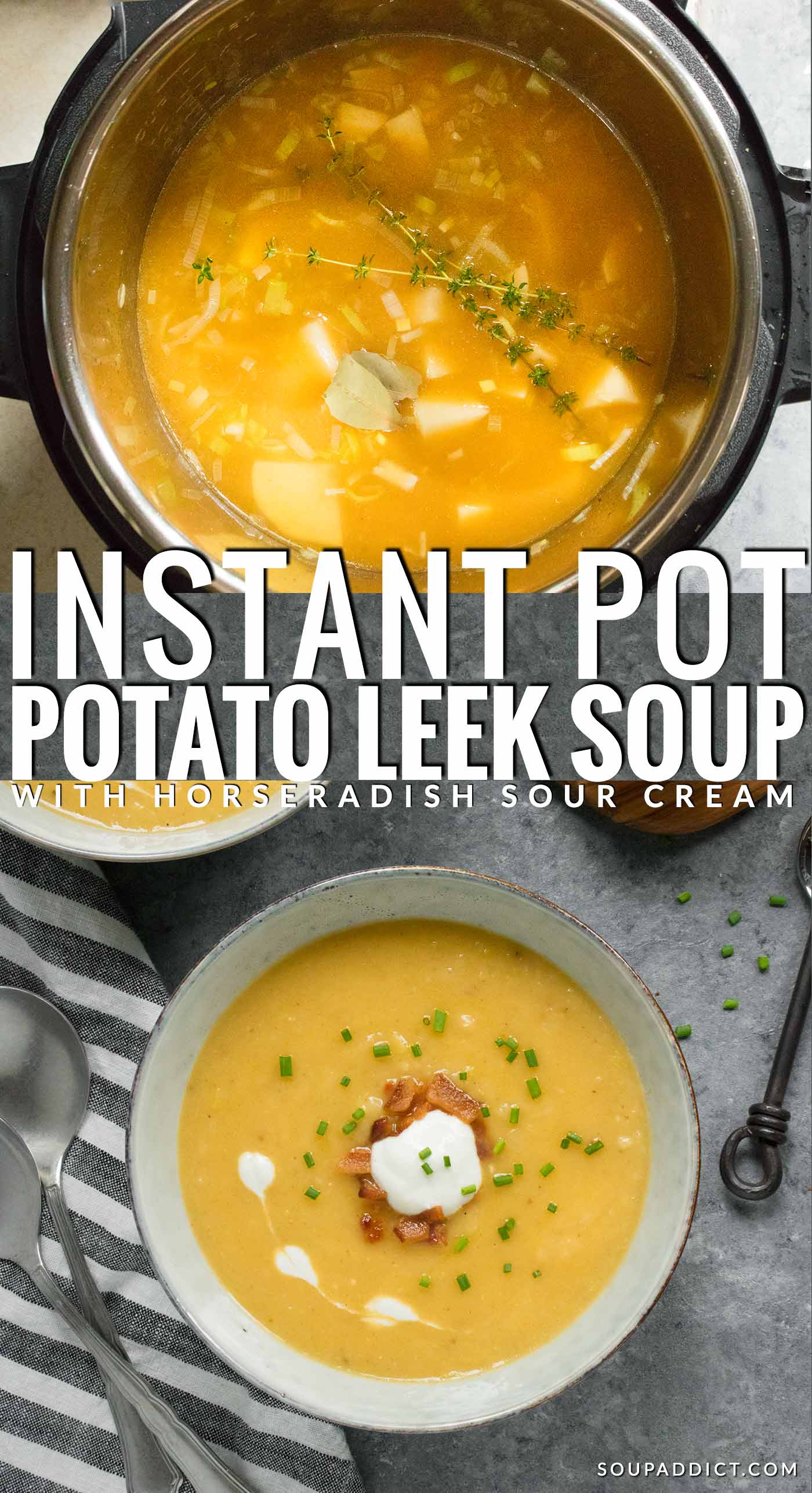 Instant Pot Potato Leek Soup - Recipe at SoupAddict.com