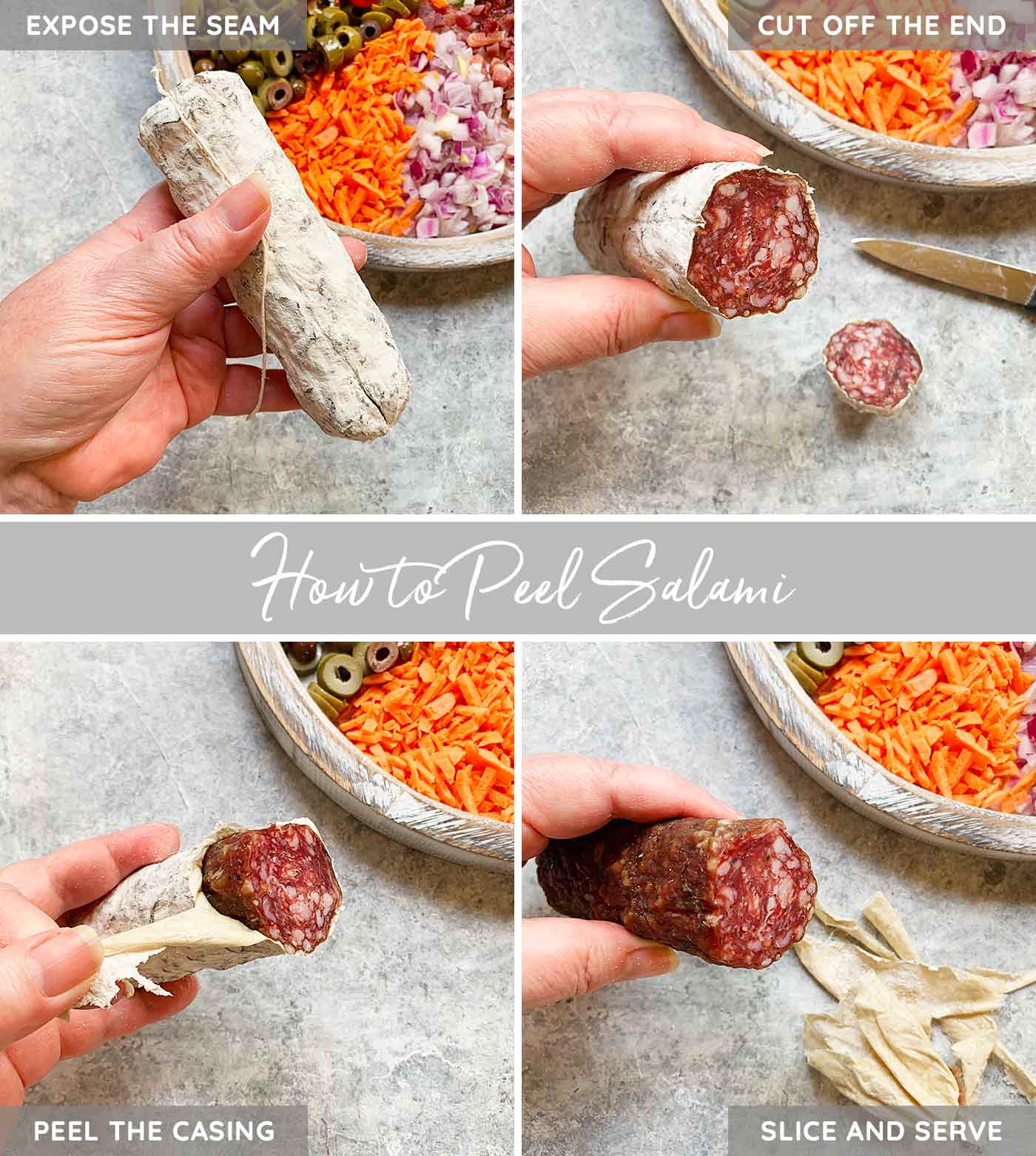 How to peel salami