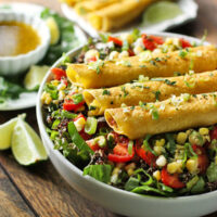 Mango Avocado Taquitos Salad Bowl | SoupAddict.com