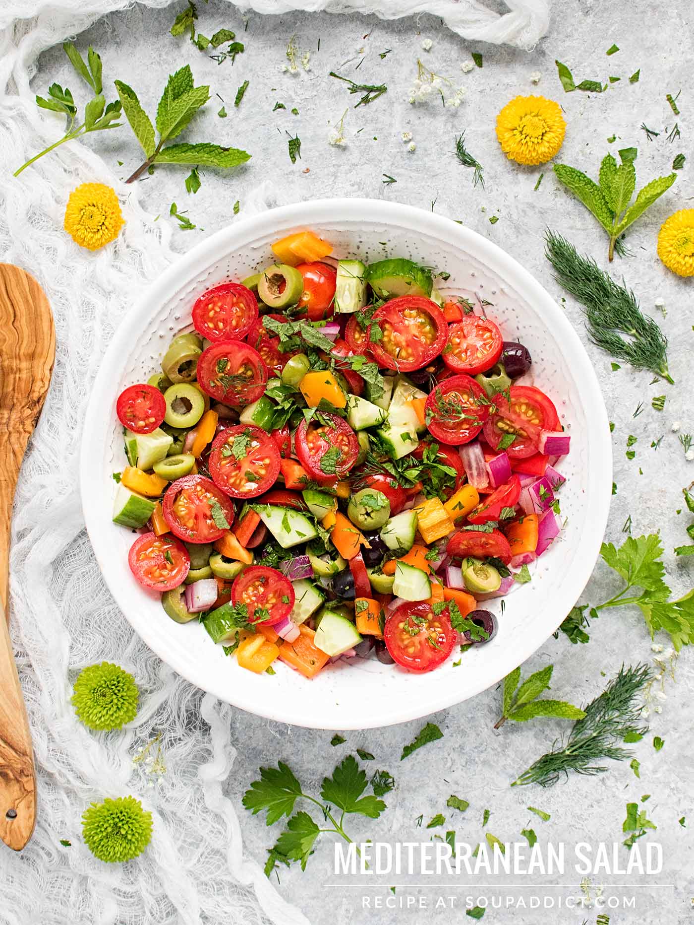 Mediterranean Salad - Recipe at SoupAddict.com