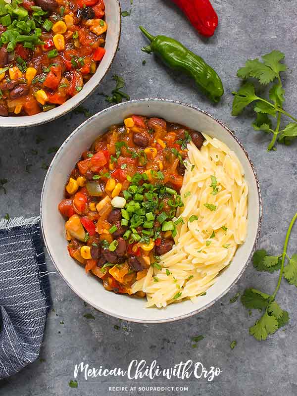 Mexican Chili with Orzo - Recipe at SoupAddict.com