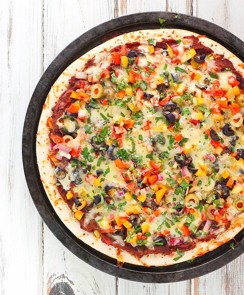 Vegetarian Mexican Pizza from SoupAddict.com