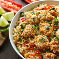 Oven Fried Shrimp with Thai Coconut Ramen Noodle Bowl | SoupAddict.com