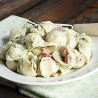 Pasta Salad with Avocado Tzatziki