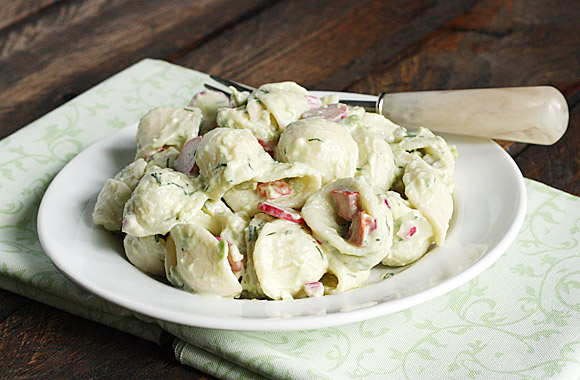 Pasta Salad with Avocado Tzatziki