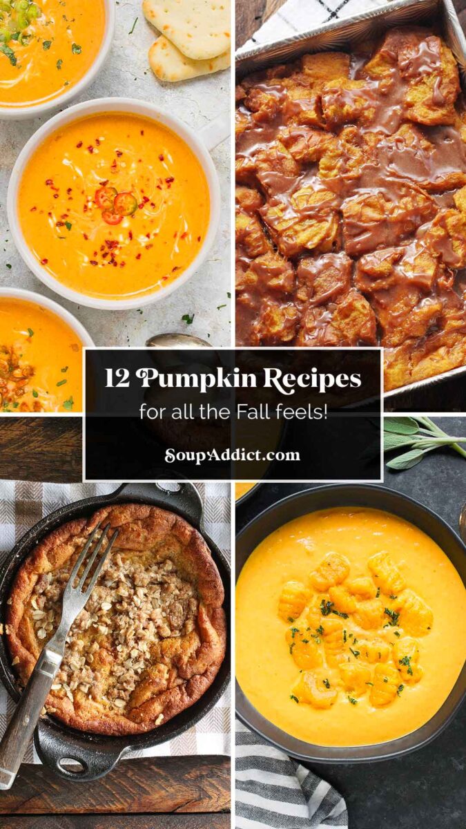 Pinterest pin image for a pumpkin recipe round-up.