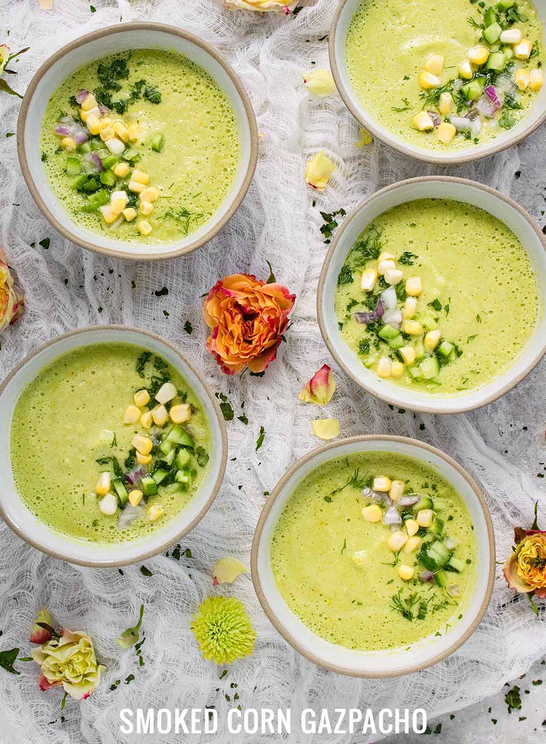 Smoked Corn Gazpacho - Recipe at SoupAddict.com