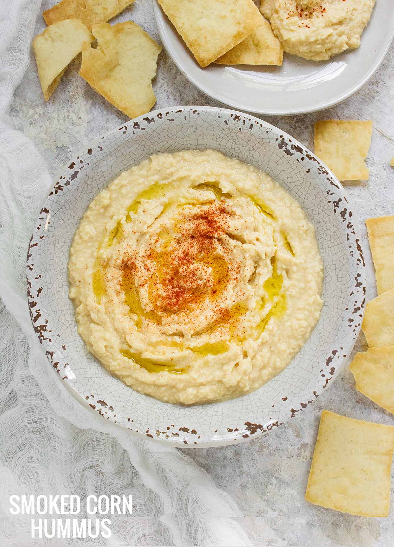 Smoked Corn Hummus - Recipe at SoupAddict.com
