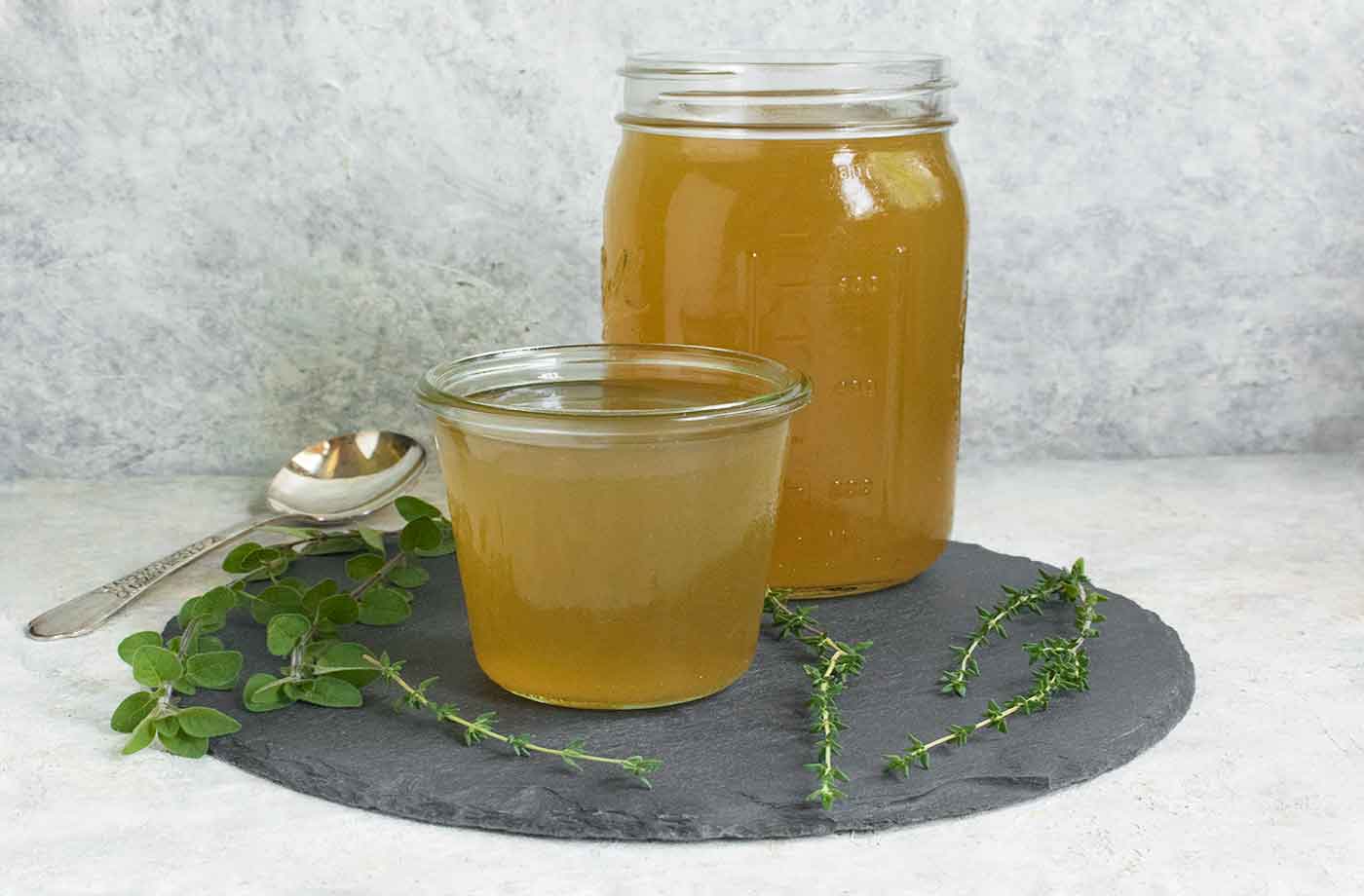 Instant Pot Smoked Corn Stock in jars