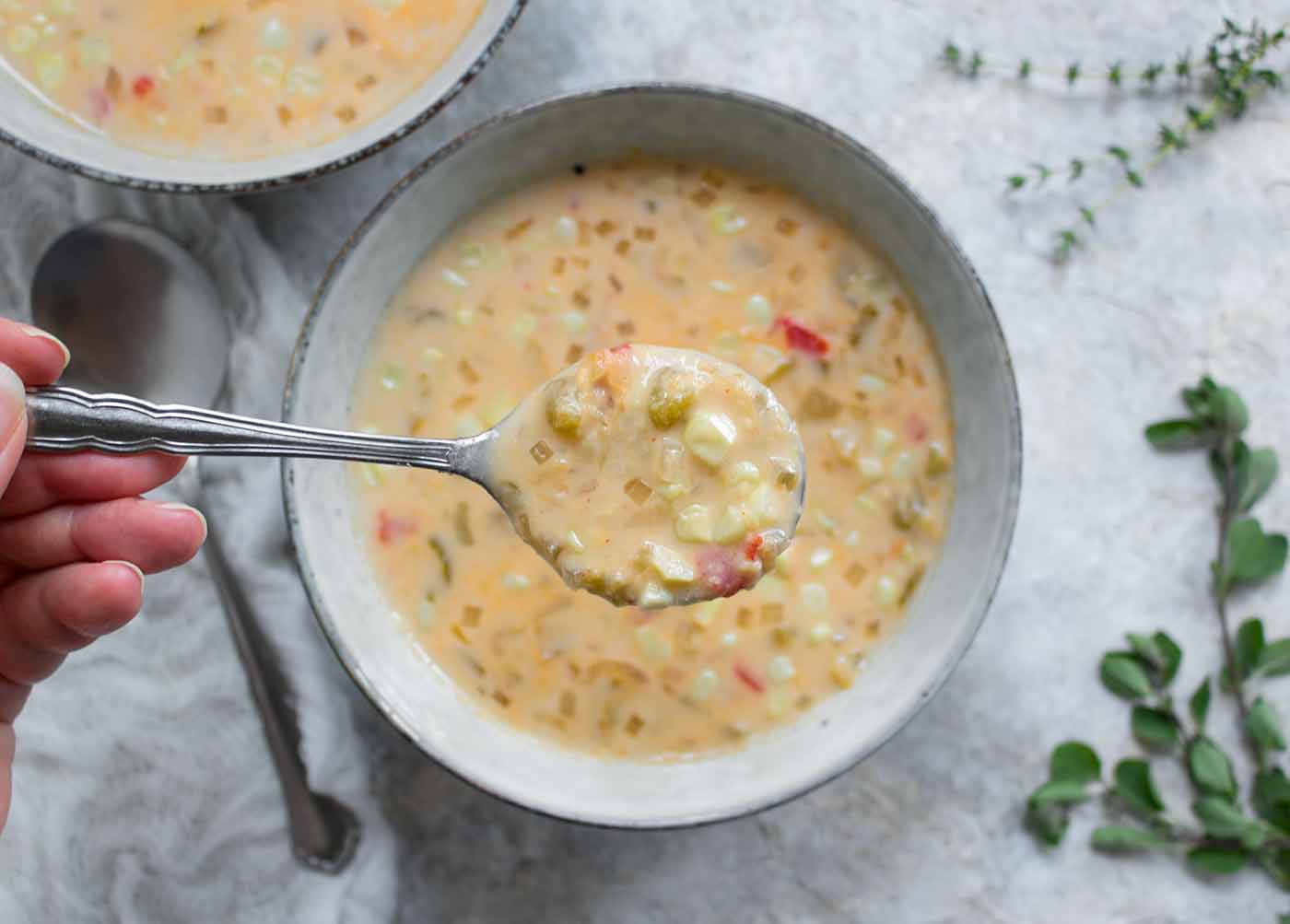 Smoky hatch chile corn chowder