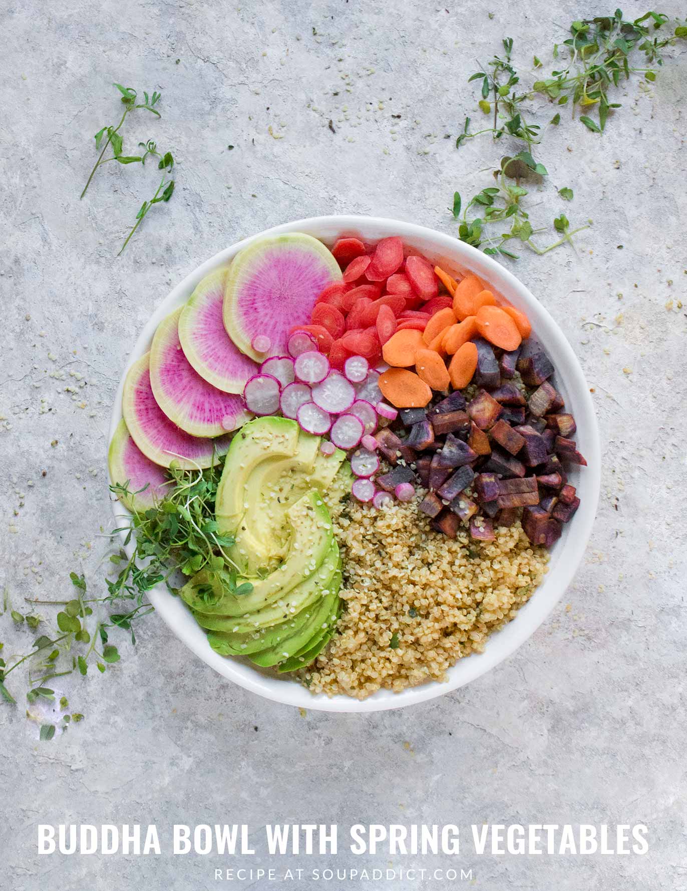 Buddha Bowl with Spring Vegetables - Recipe at SoupAddict.com