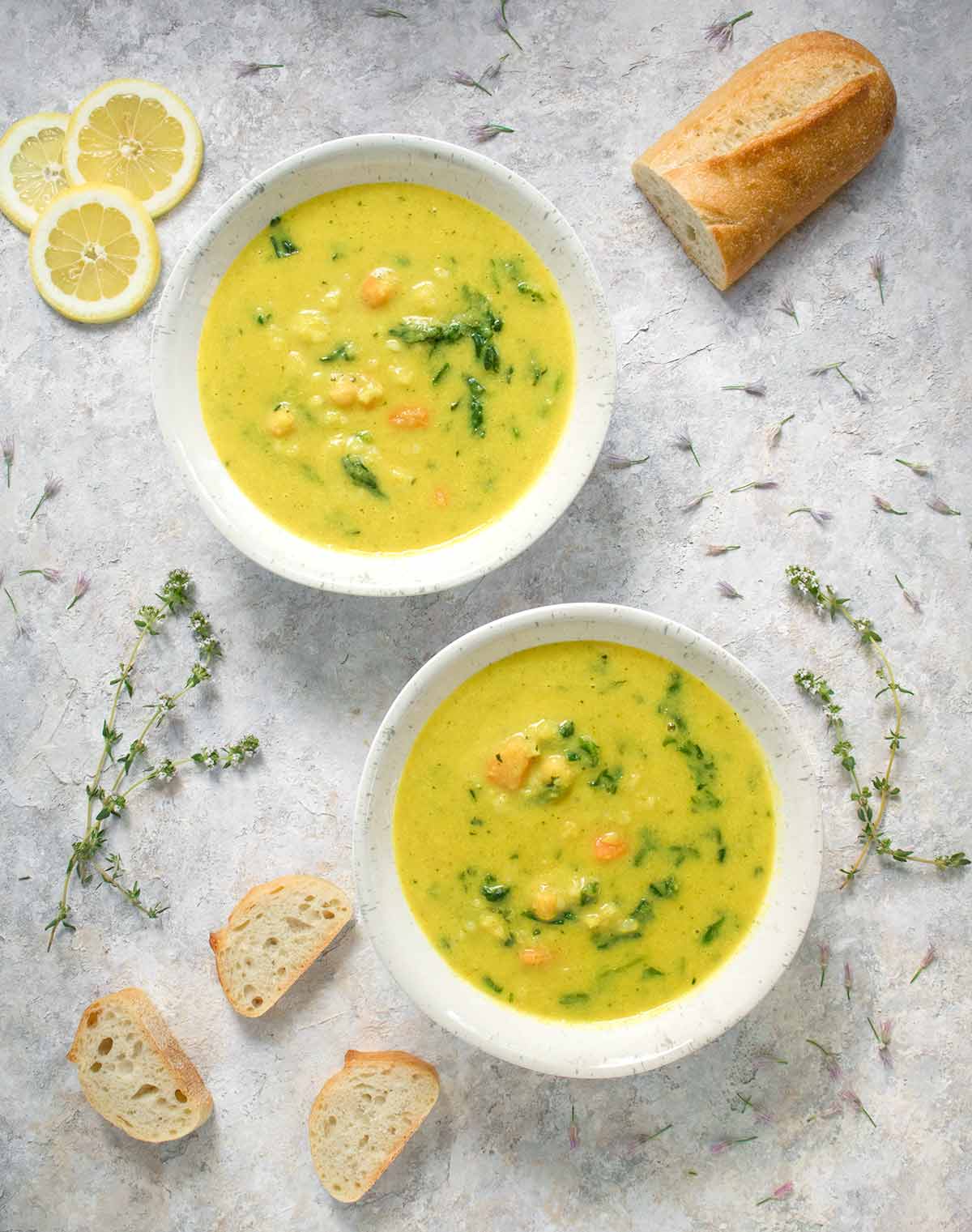 Two Bowls of Sunshine Superfood Soup.