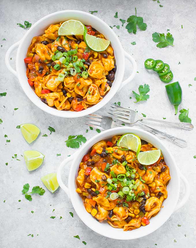 Two bowls of Tex-Mex Tortellini