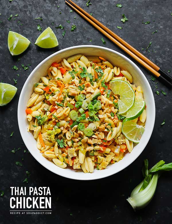 Thai Pasta with Chicken from SoupAddict.com