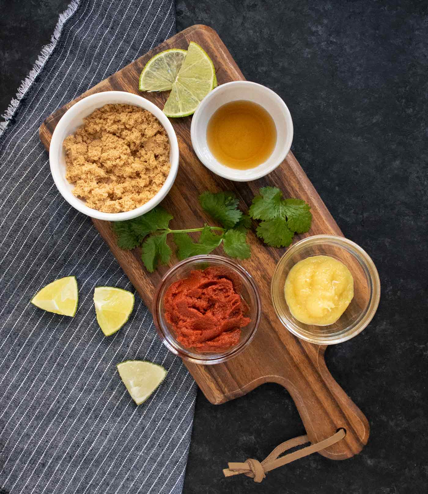 Spices and flavorings for Thai Red Curry Noodle Soup.