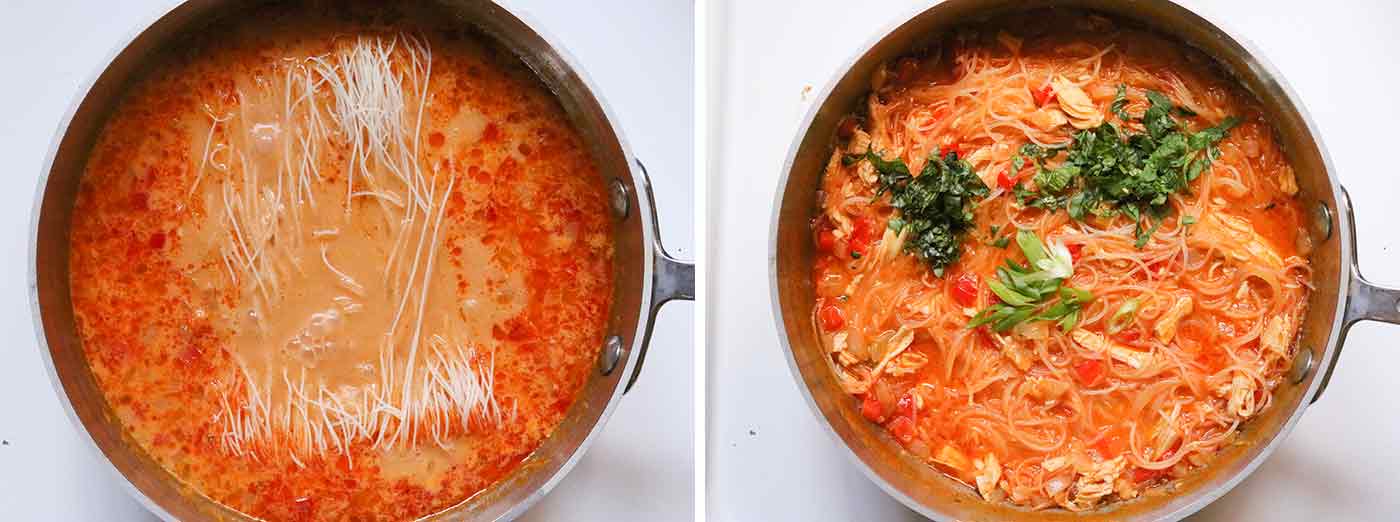 Visuals of steps 5 and 6 for making the soup.