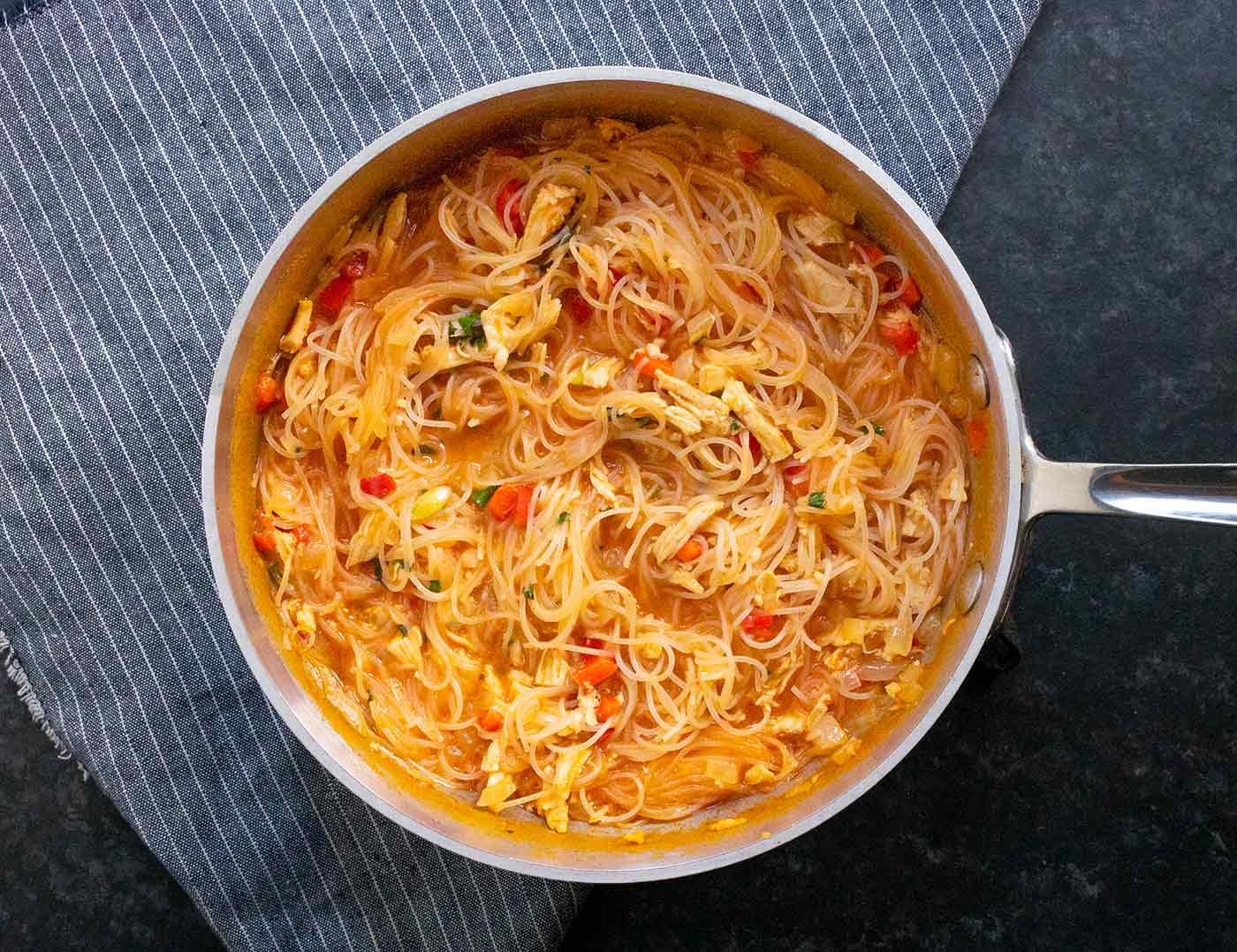 The finished soup in the pot.