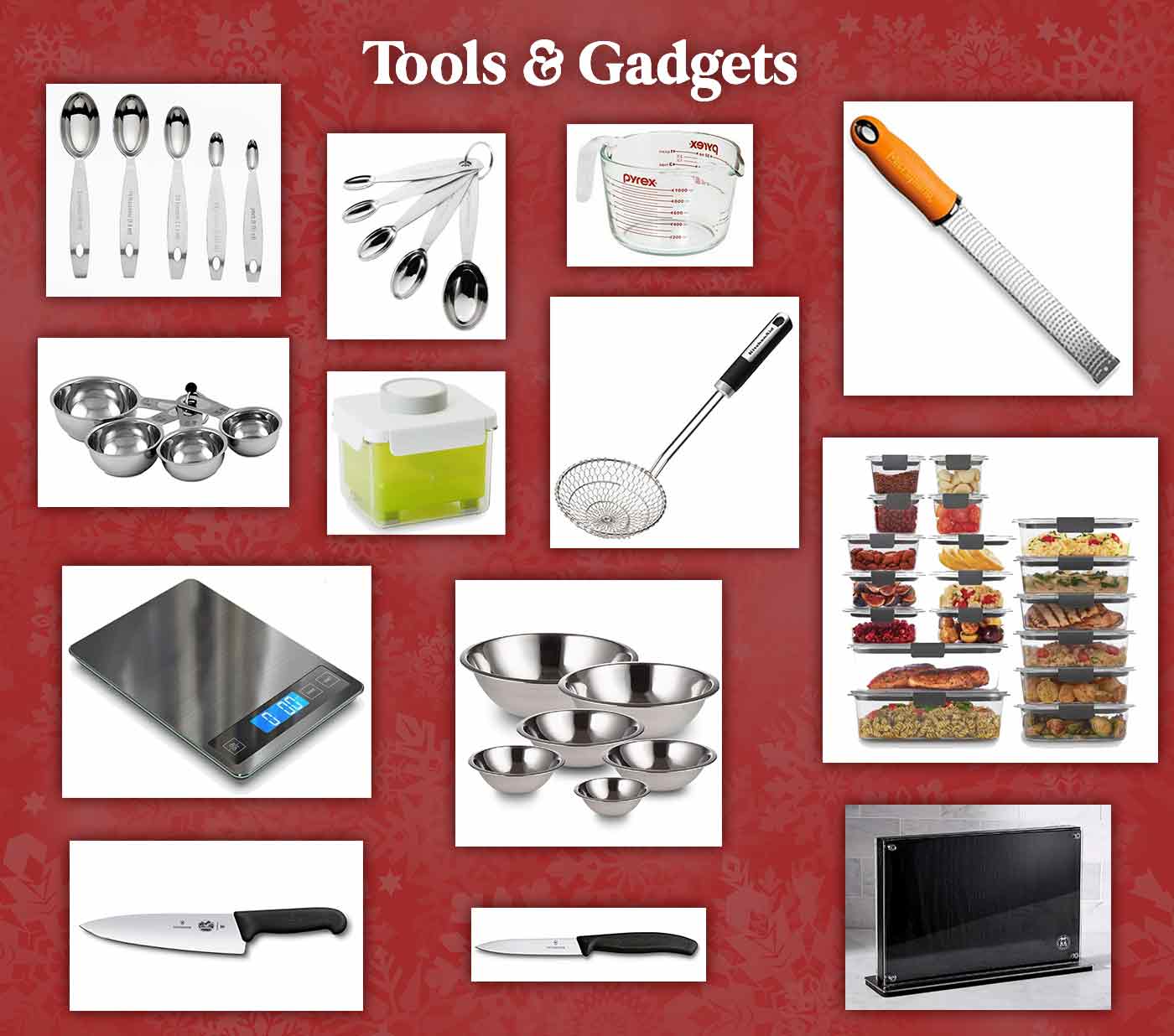 A collage of cooking tools and gadgets for soup lovers.