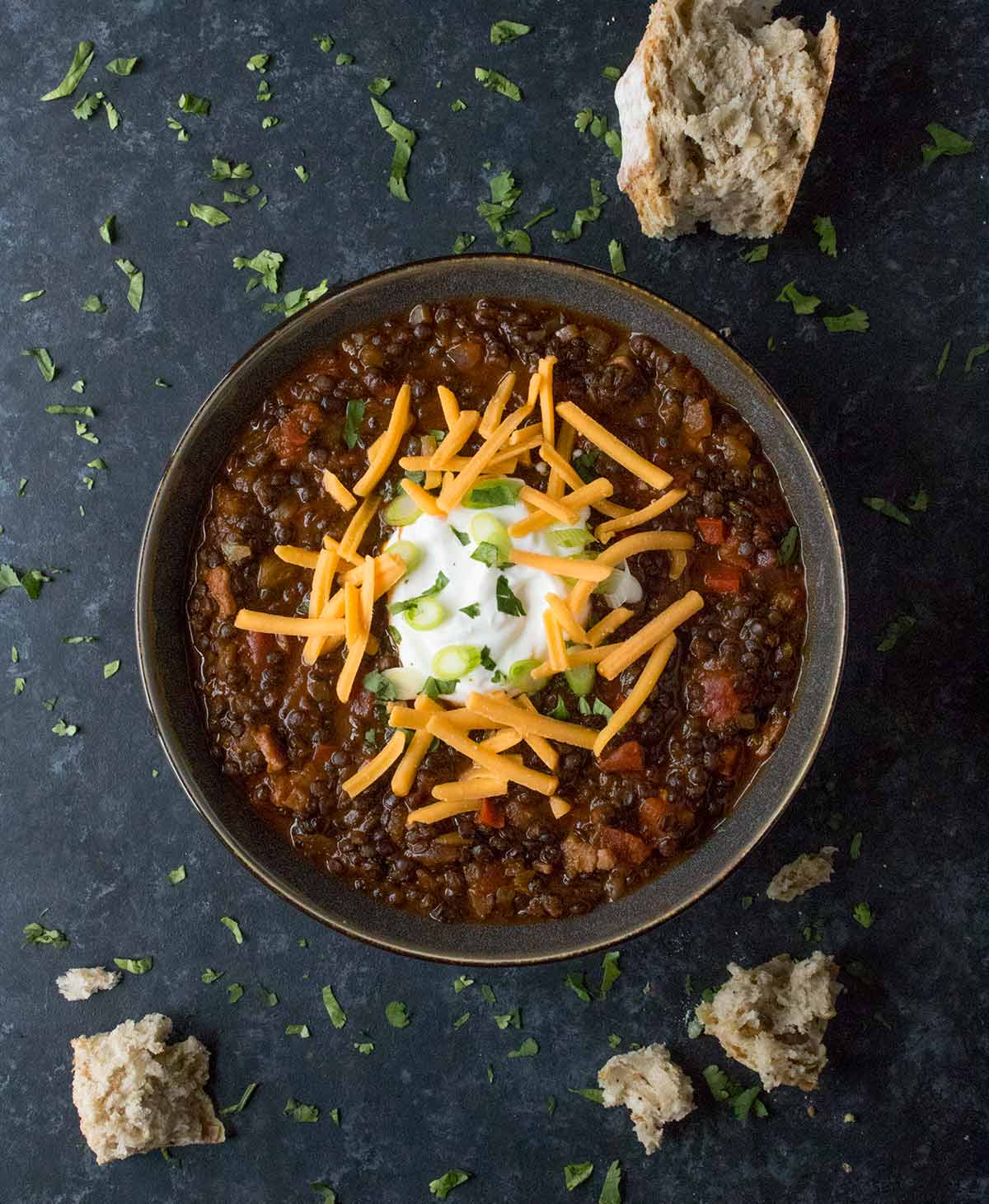 Vegetarian Lentil Chili from SoupAddict.com