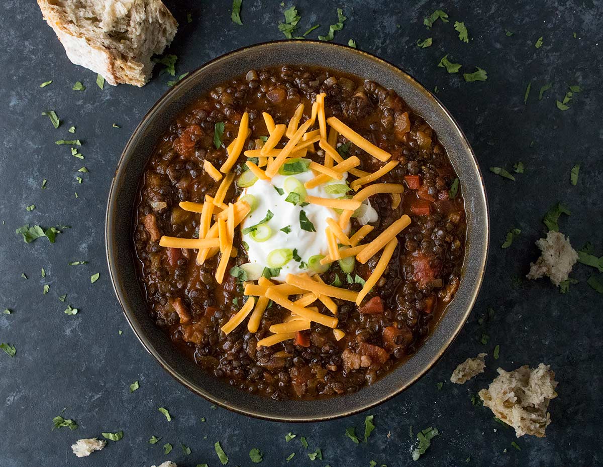 Vegetarian Lentil Chili from SoupAddict.com